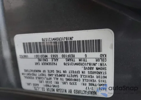 2017 Nissan Rogue Sport S from USA, damaged, VIN JN1BJ1CR0HW121578